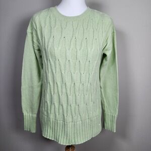 Olsen Cable Knit Sweater Womens XS‎ Mint Green Pastel Feminine Classic Winter